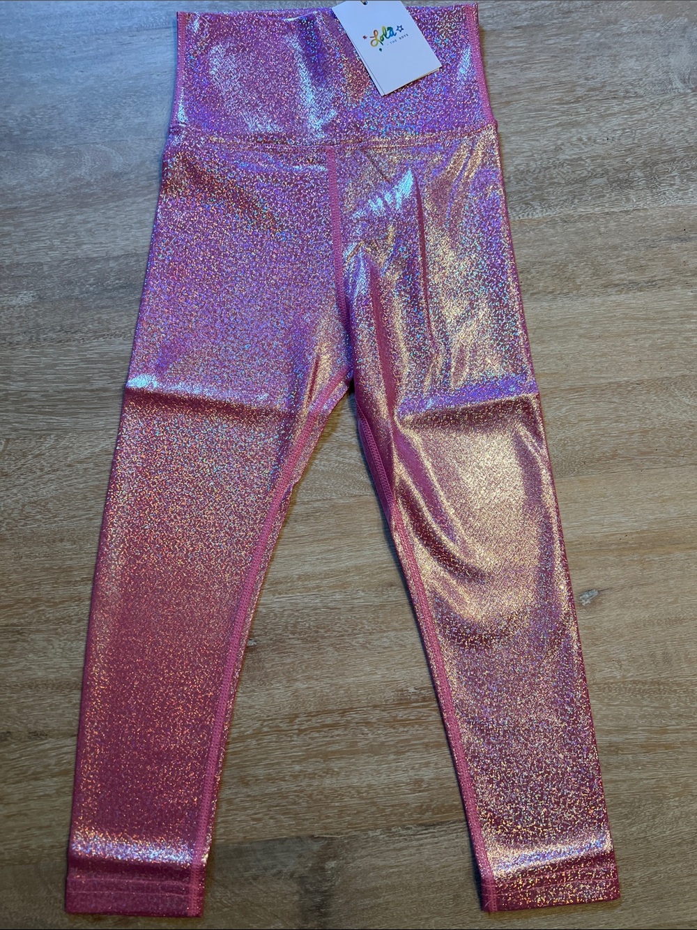 Lola and the boys size 2 pink metallic leggings NWT RUN BIG